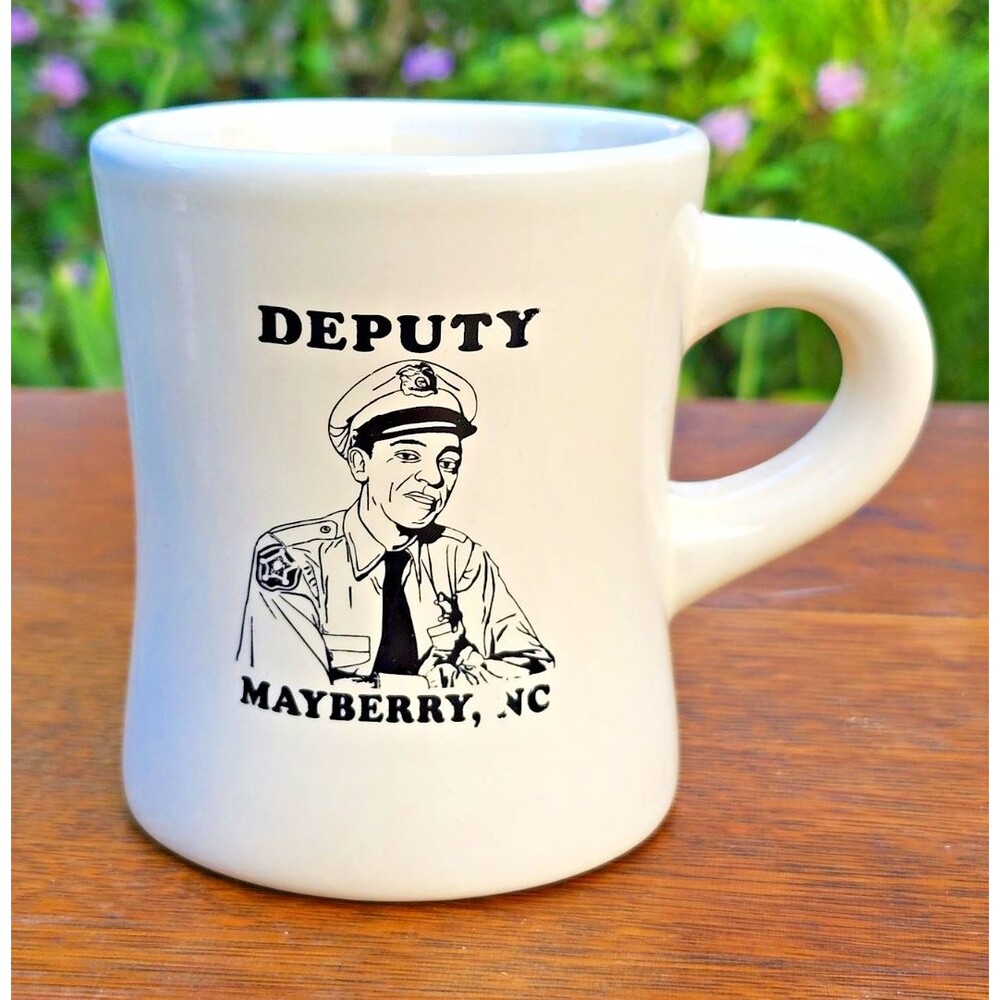 Vintage "Deputy Mayberry, NC" Barney Fife Heavy Ceramic Diner Mug Andy Griffith